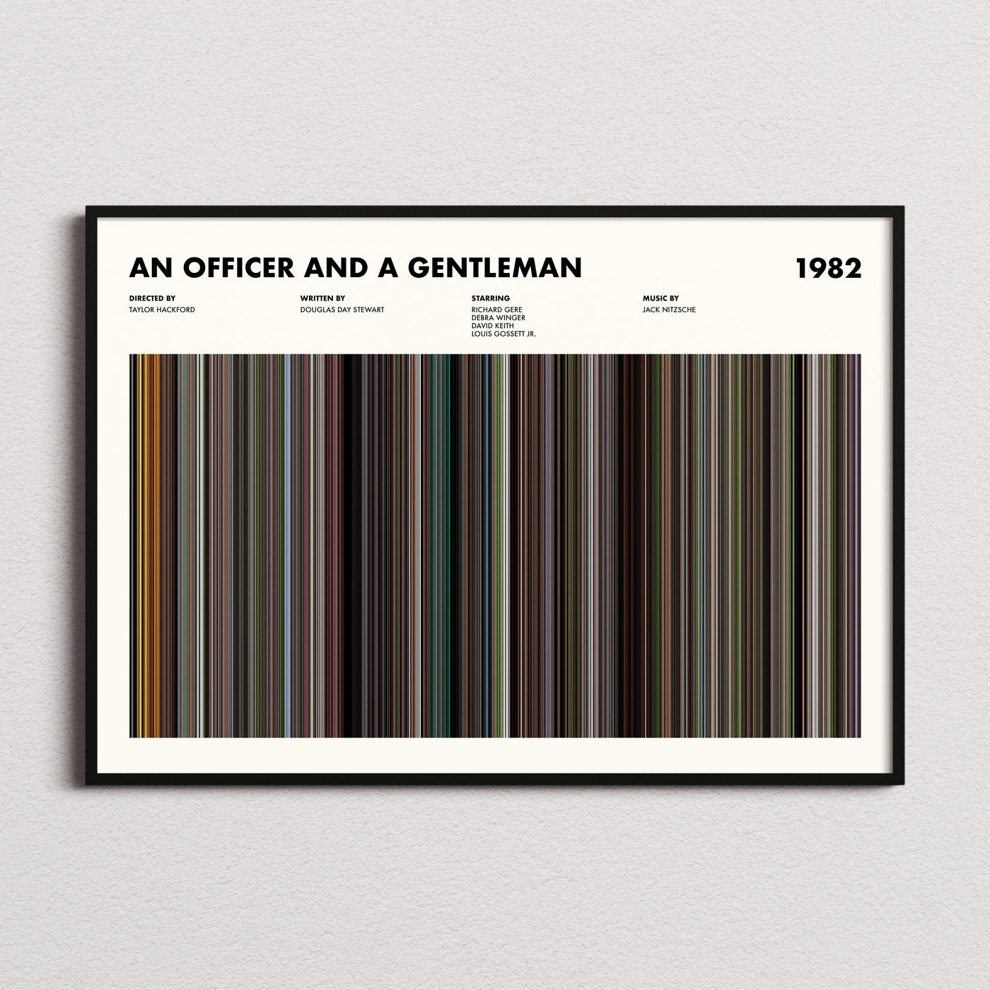 An Officer and a Gentleman Movie Barcode Poster