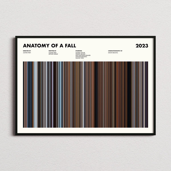 Anatomy of a Fall Movie Barcode Poster
