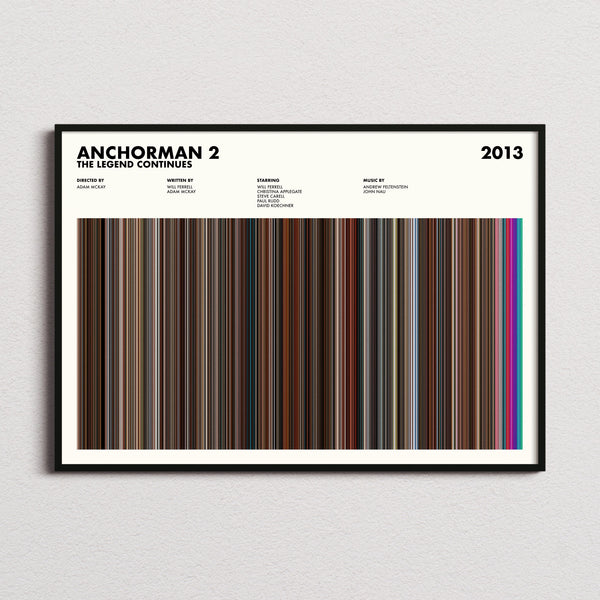 Anchorman 2: The Legend Continues Movie Barcode Poster
