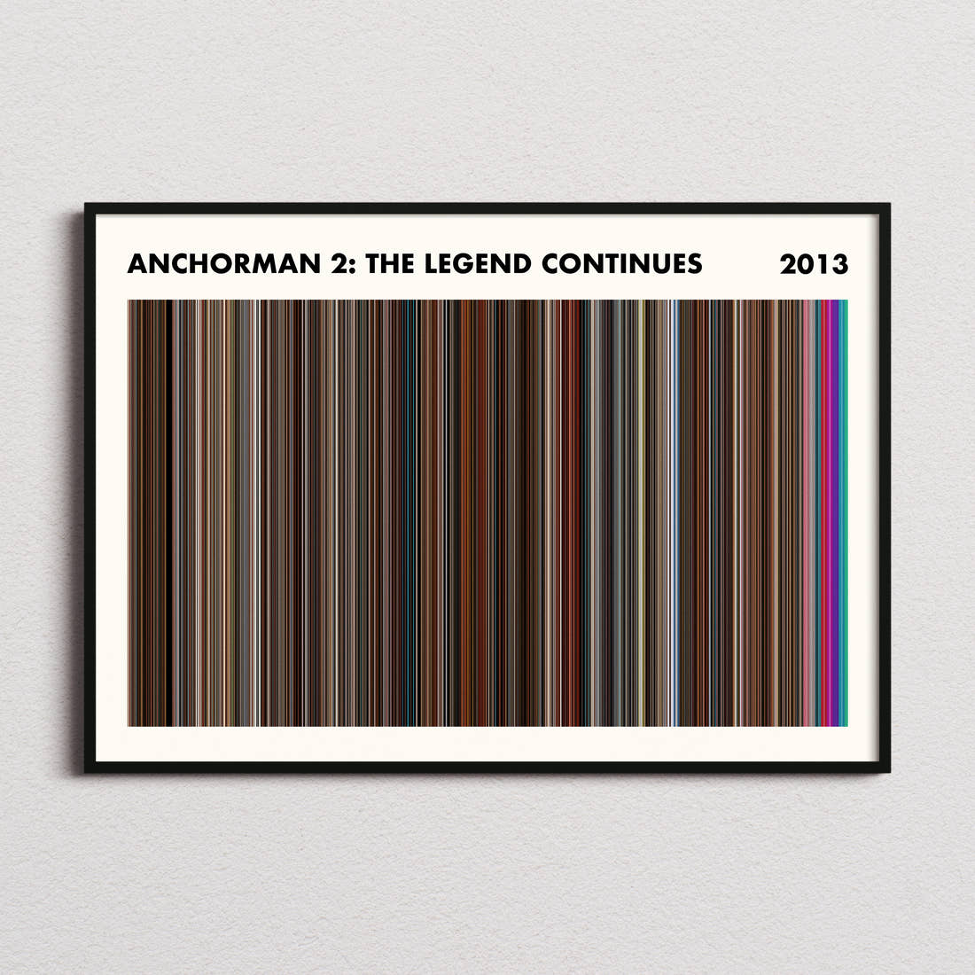 Anchorman 2: The Legend Continues Movie Barcode Poster - Simplified