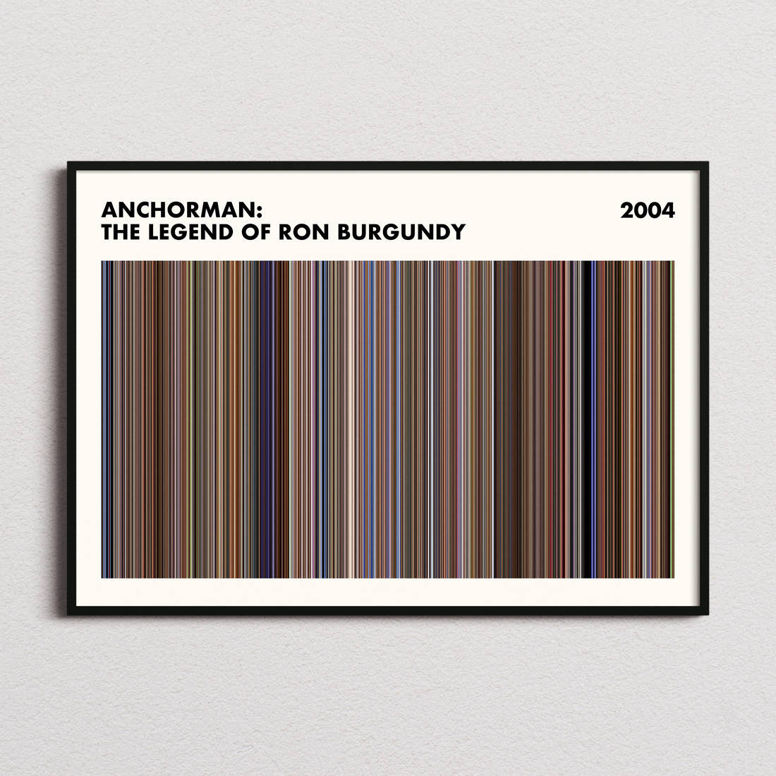 Anchorman: The Legend of Ron Burgundy Movie Barcode Poster - Simplified