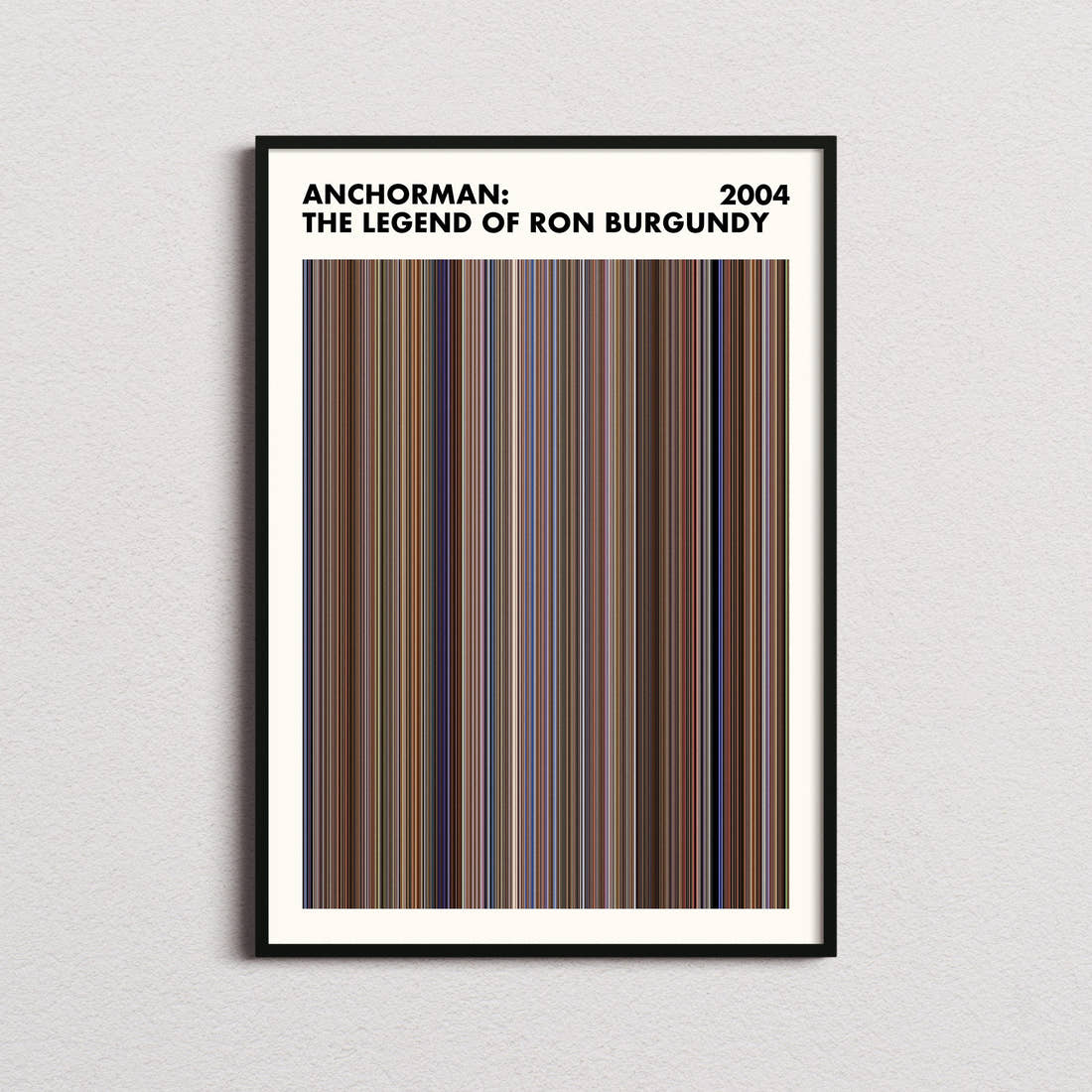 Anchorman: The Legend of Ron Burgundy Movie Barcode Poster - Simplified