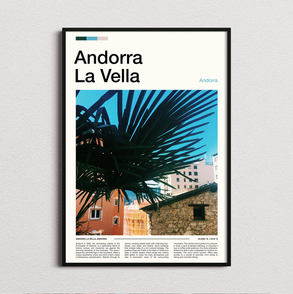 Andorra La Vella - Palm Fronds And Rooftops - Travel Print
