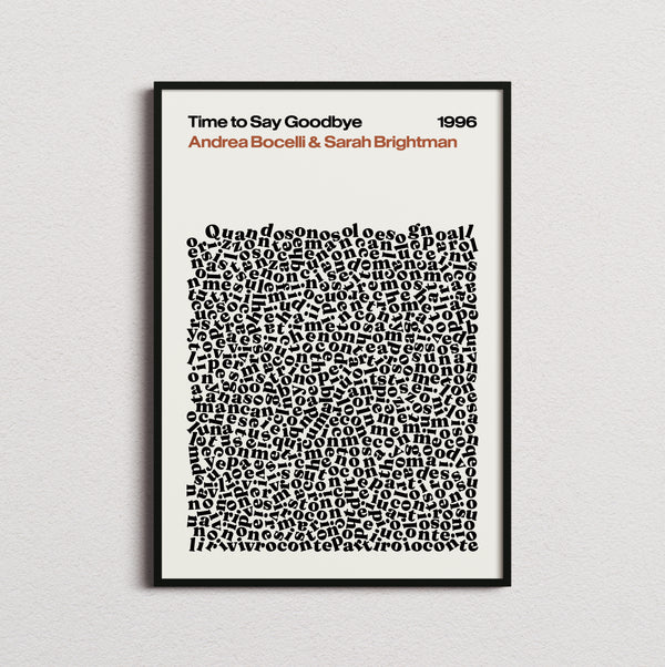 Andrea Bocelli and Sarah Brightman Time To Say Goodbye Lyric Print