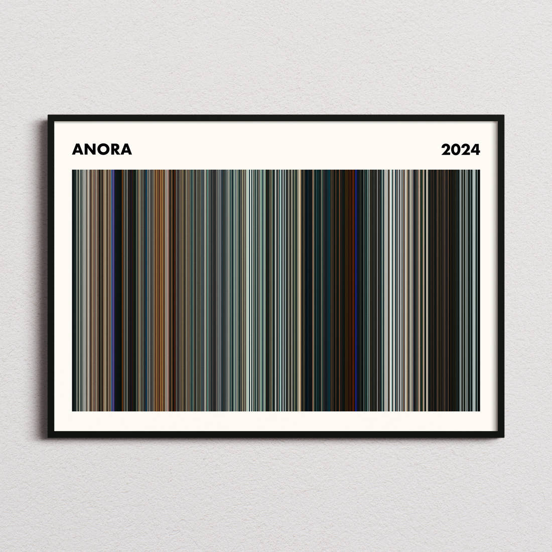 Anora Movie Barcode Poster - Simplified