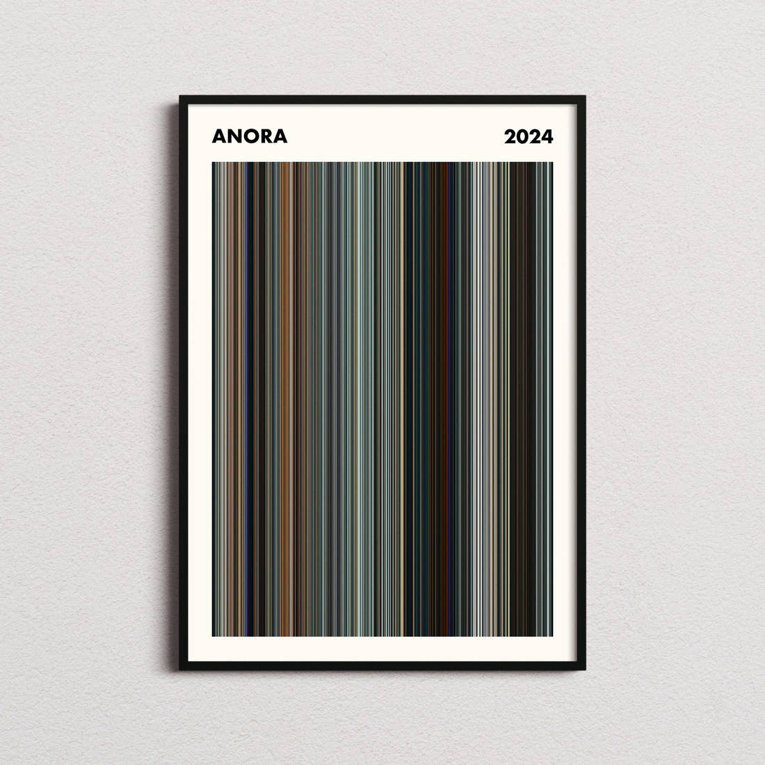 Anora Movie Barcode Poster - Simplified