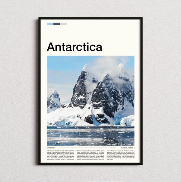 Antarctica - Snowy Mountain Peaks - Travel Print