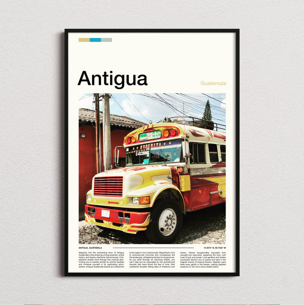 Antigua - Chicken Bus - Travel Print