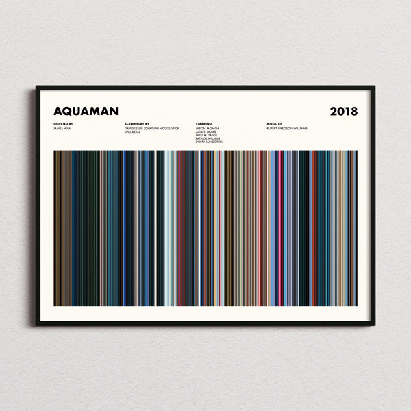 Aquaman Movie Barcode Poster