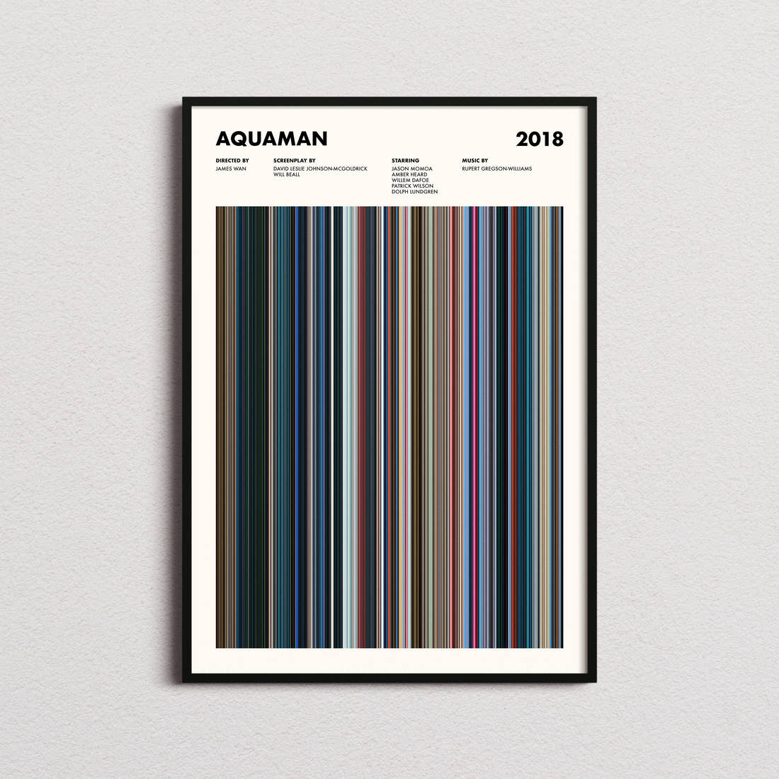Aquaman Movie Barcode Poster