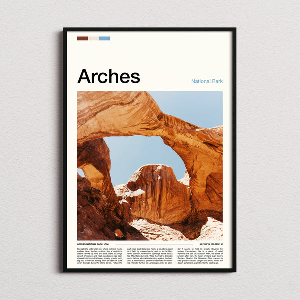 Arches Sandstone Double Arch Travel Print framed and photographed straight on