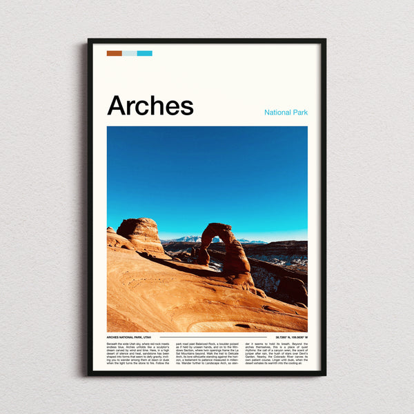 Arches Delicate Arch View Travel Print framed and photographed straight on
