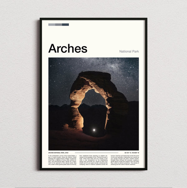 Arches - Delicate Arch At Night - Travel Print