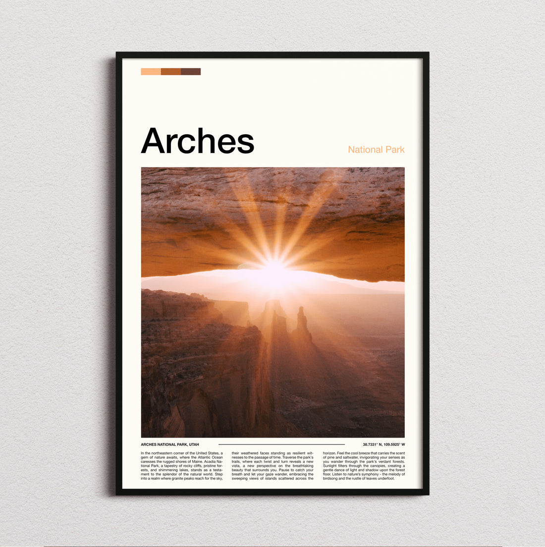 Arches - Sunburst Through The Arch - Travel Print
