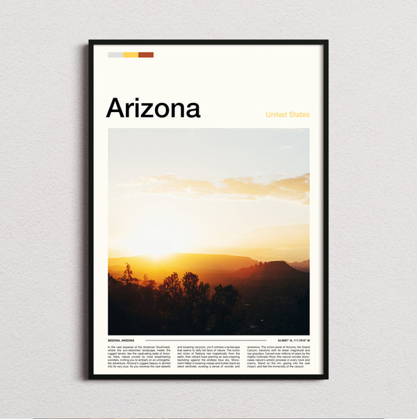 Arizona - Sedona Red Rocks At Sunset - Travel Print