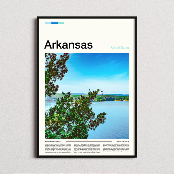 Arkansas - Lake Through The Pines - Travel Print