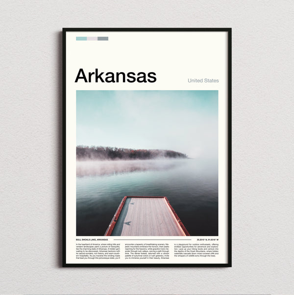 Arkansas - Misty Lake Jetty - Travel Print
