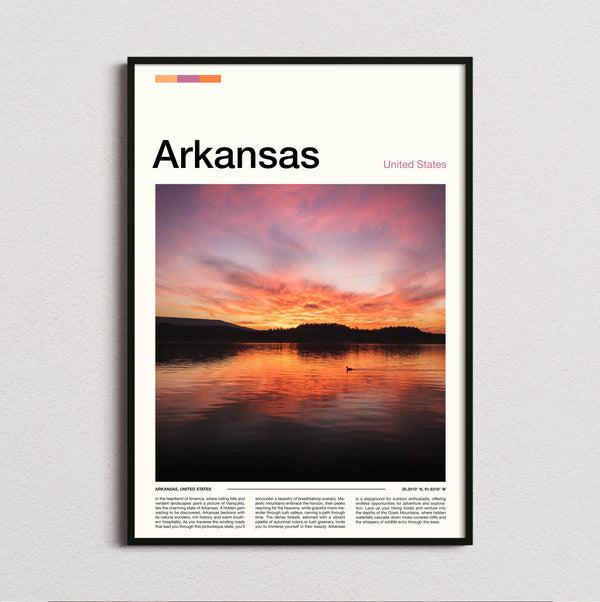 Arkansas - Sunset Over The Lake - Travel Print