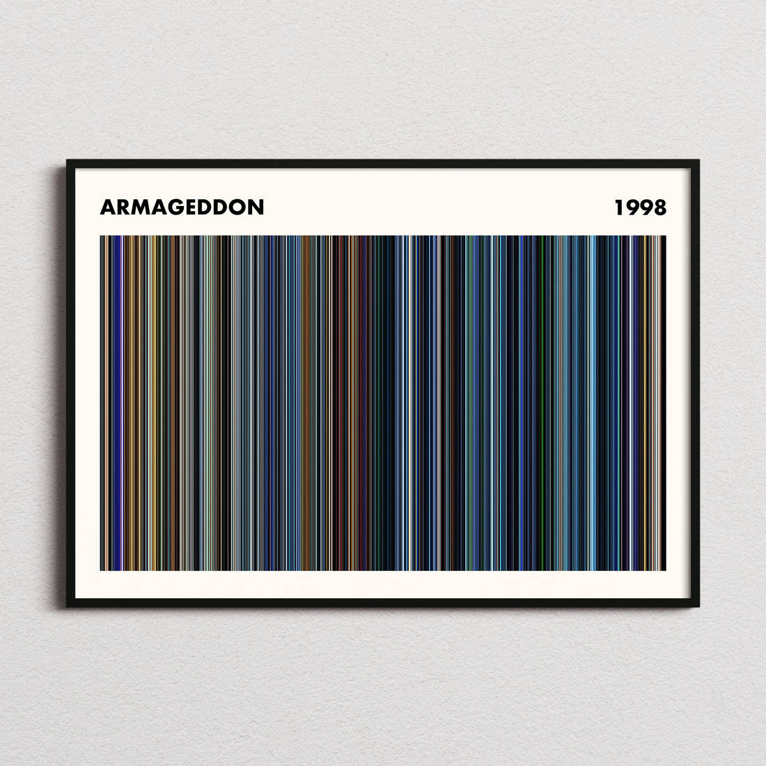 Armageddon Movie Barcode Poster - Simplified