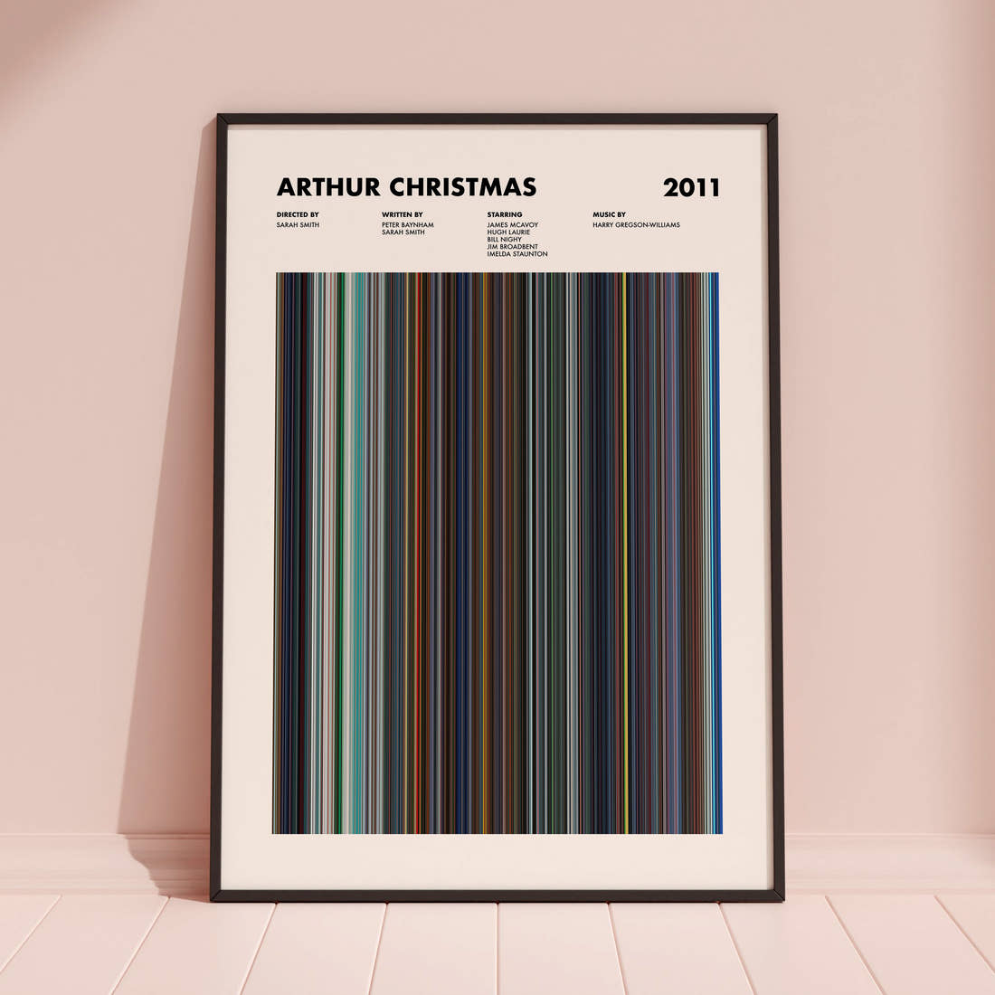 Arthur Christmas Movie Barcode Poster