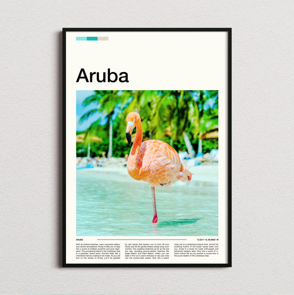 Aruba - Flamingo - Travel Print