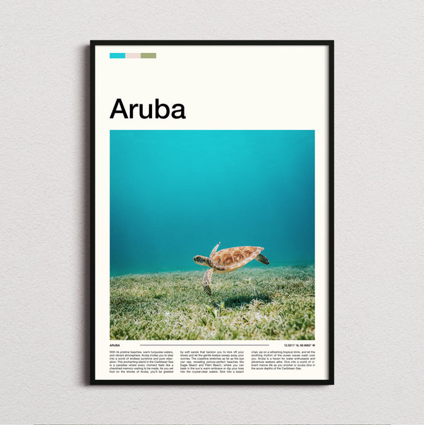 Aruba - Sea Turtle - Travel Print