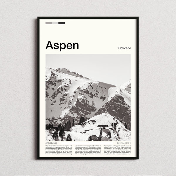 Aspen - Snowy Mountains - Travel Print