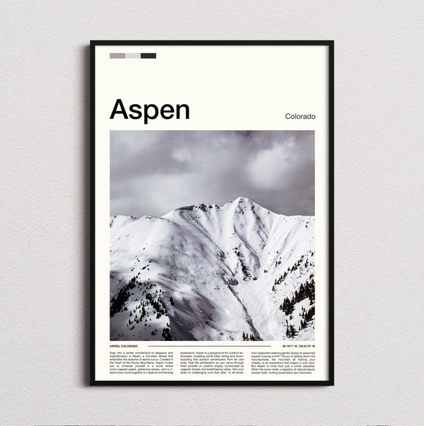 Aspen - Snowy Mountain Slope - Travel Print