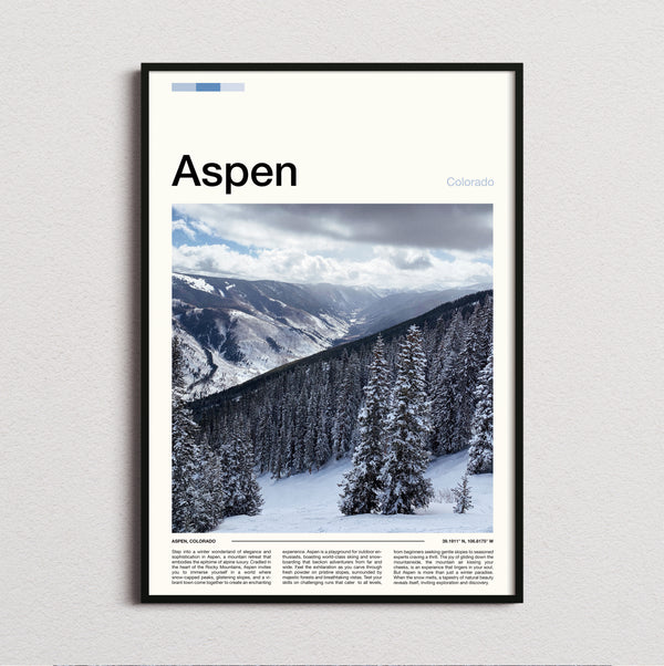Aspen - Snowy Forest Valley - Travel Print