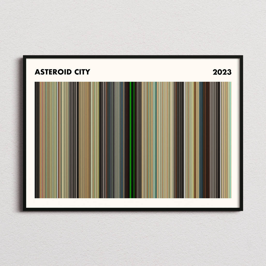 Asteroid City Movie Barcode Poster - Simplified
