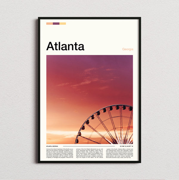 Atlanta - Ferris Wheel - Travel Print
