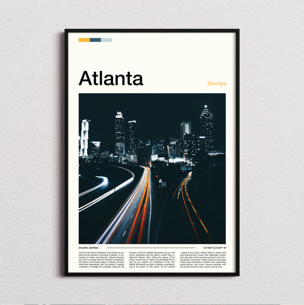 Atlanta - Traffic Light Trails - Travel Print