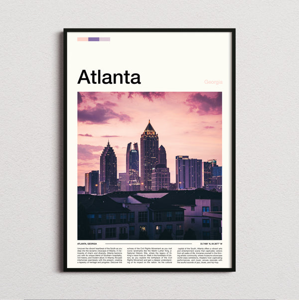 Atlanta - Skyline At Dusk - Travel Print