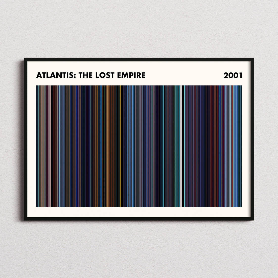 Atlantis: The Lost Empire Movie Barcode Poster - Simplified