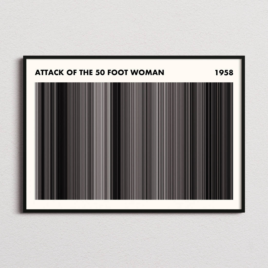 Attack of the 50 Foot Woman Movie Barcode Poster - Simplified