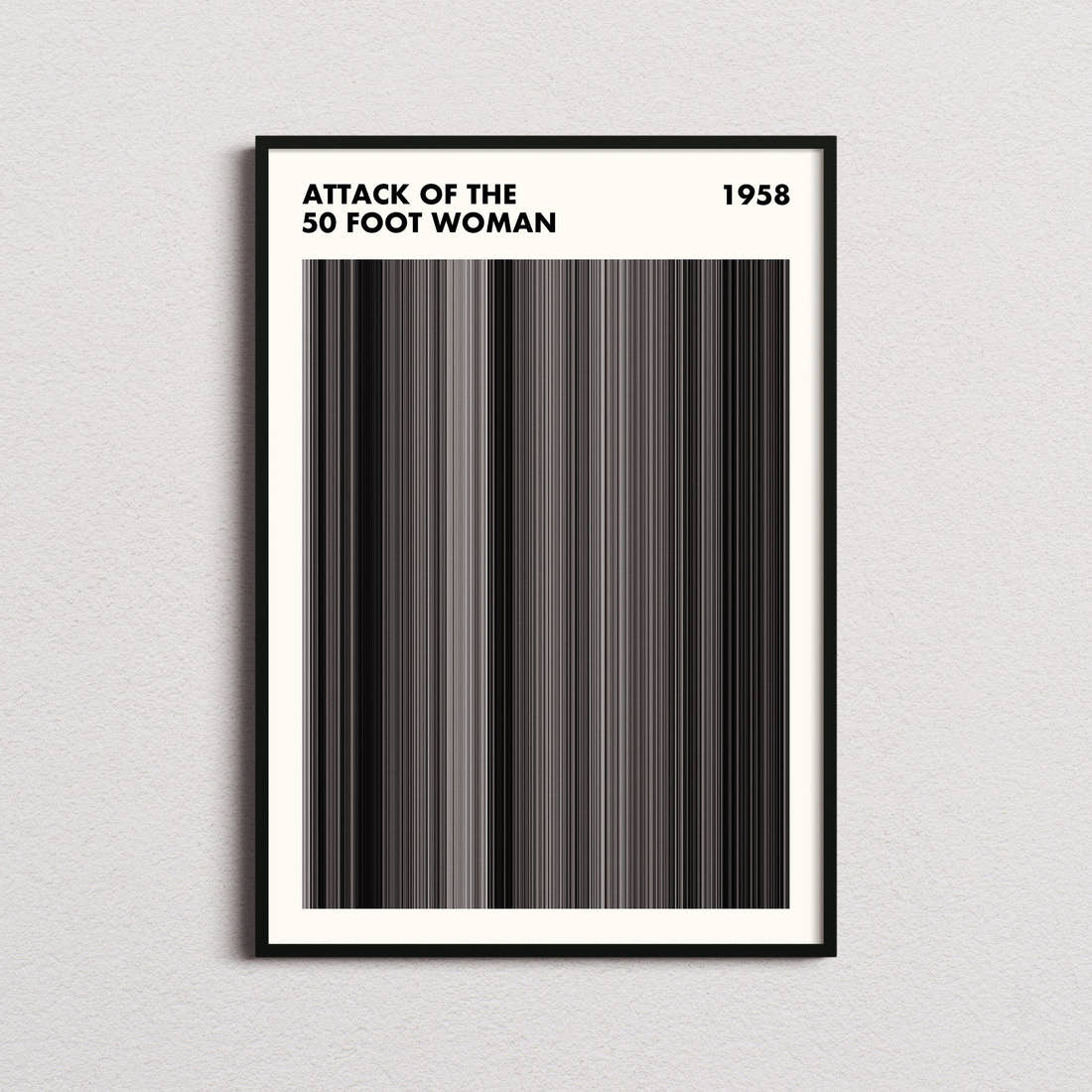 Attack of the 50 Foot Woman Movie Barcode Poster - Simplified