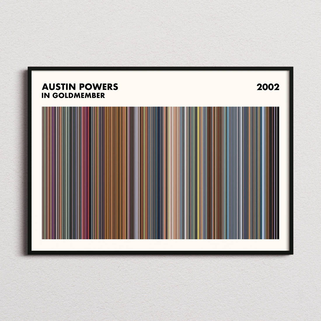 Austin Powers in Goldmember Movie Barcode Poster - Simplified