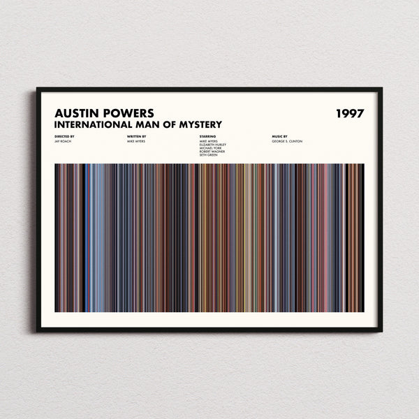 Austin Powers: International Man of Mystery Movie Barcode Poster