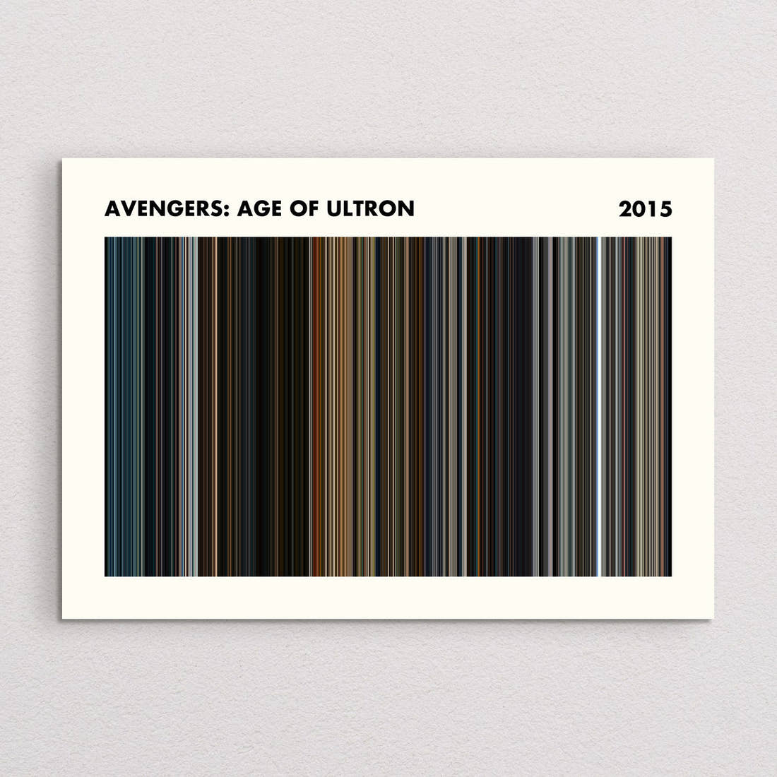 Avengers: Age of Ultron movie barcode print, A5 Simplified layout