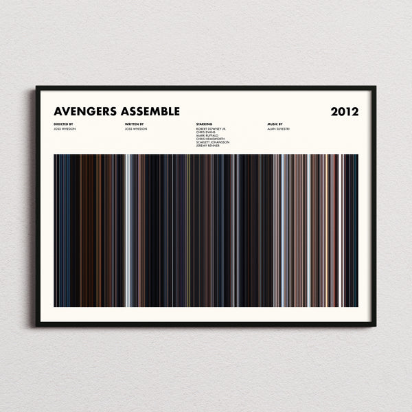 Avengers Assemble Movie Barcode Poster