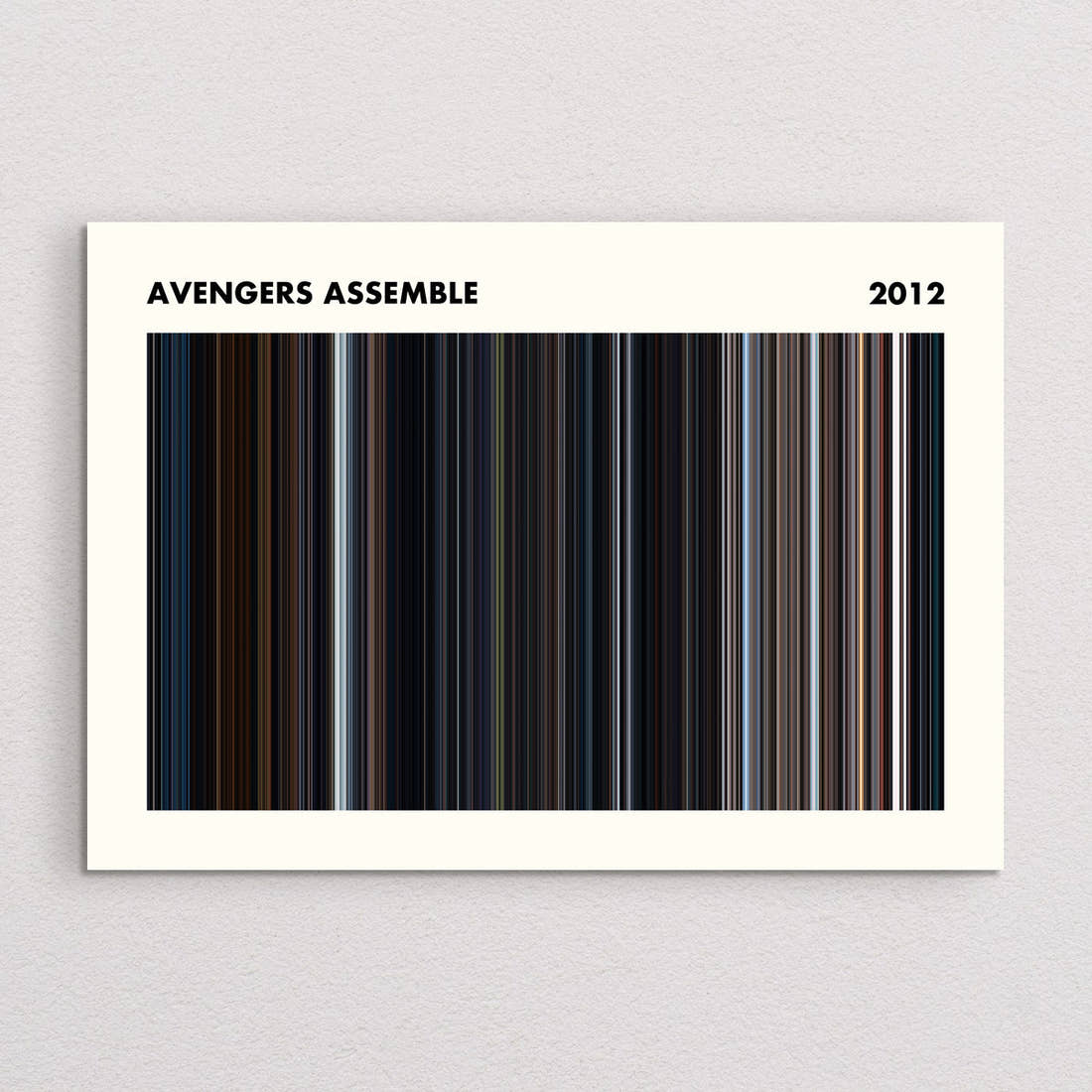 Avengers Assemble movie barcode print, A5 Simplified layout