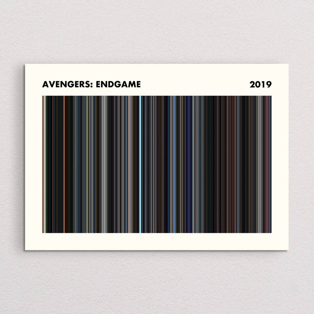 Avengers: Endgame movie barcode print, A5 Simplified layout