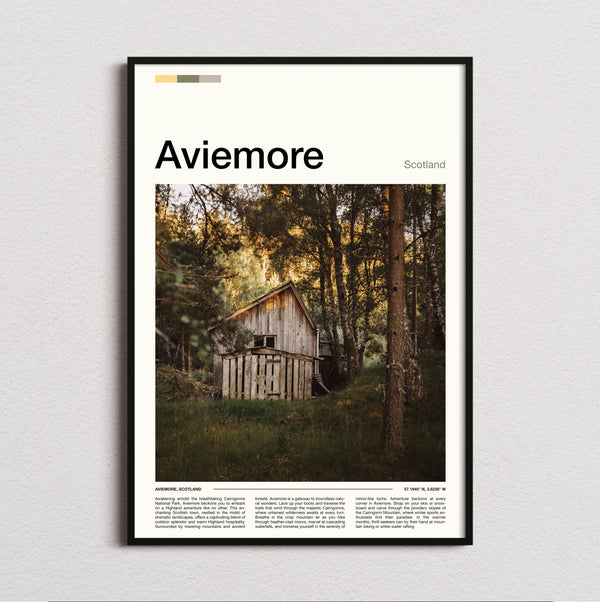 Aviemore - Wooden Hut In Forest - Travel Print