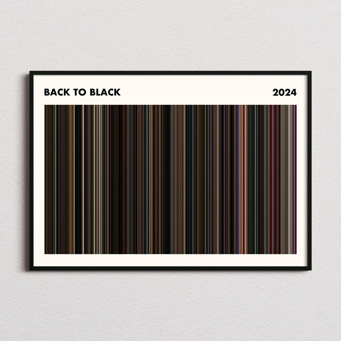 Back to Black Movie Barcode Poster - Simplified