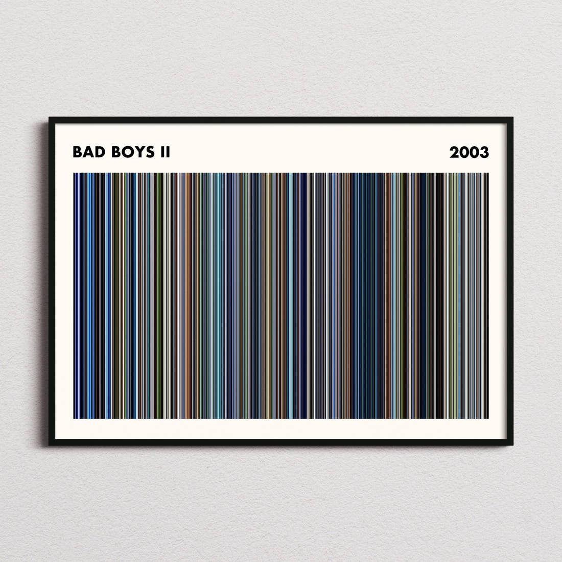 Bad Boys II Movie Barcode Poster - Simplified