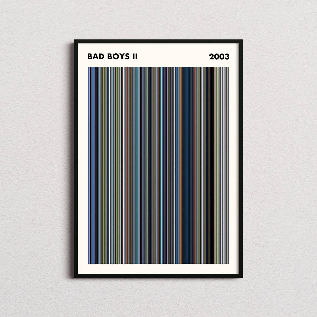 Bad Boys II Movie Barcode Poster - Simplified