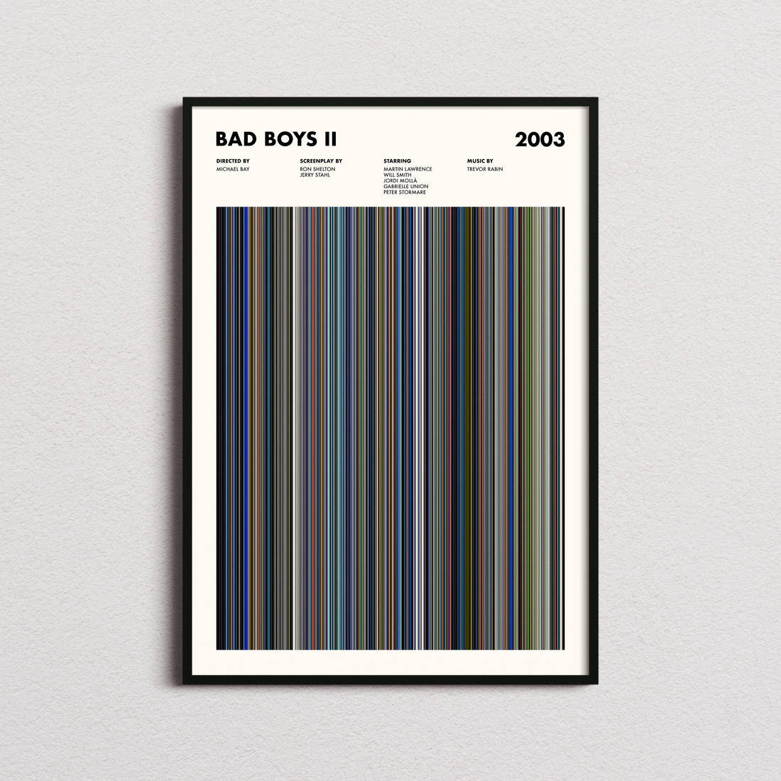 Bad Boys II Movie Barcode Poster