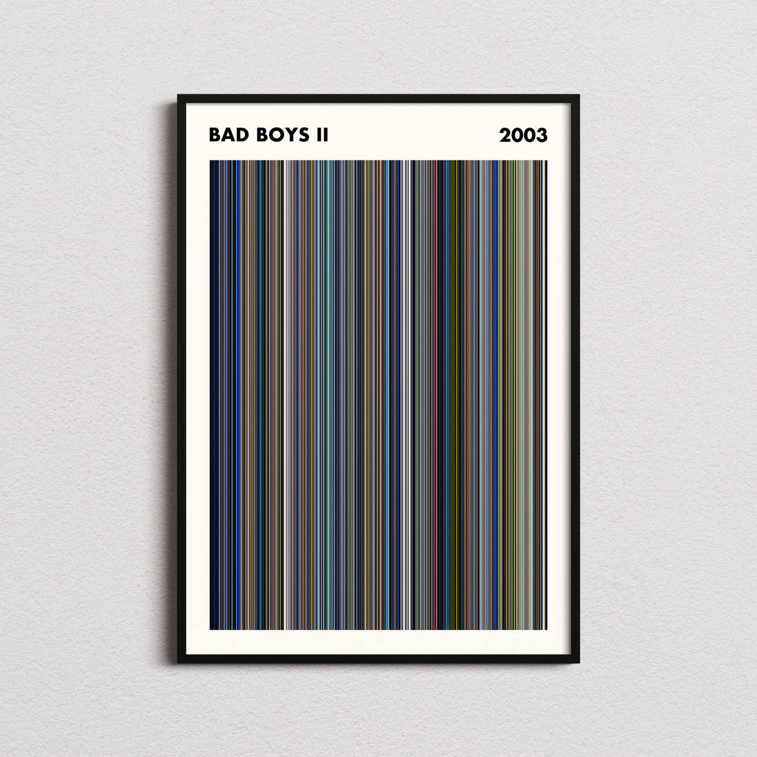 Bad Boys II Movie Barcode Poster - Simplified