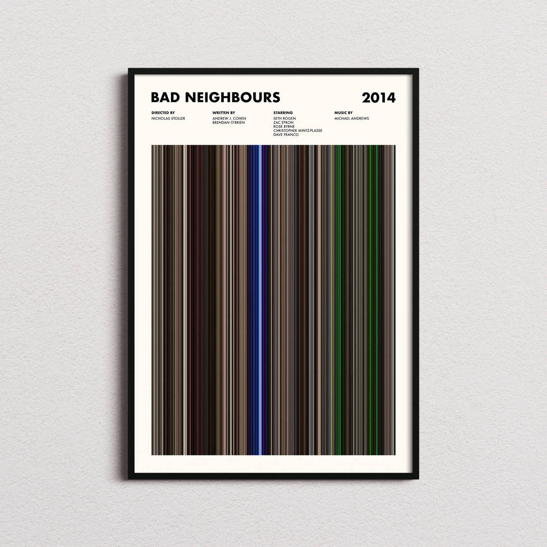 Bad Neighbours Movie Barcode Poster