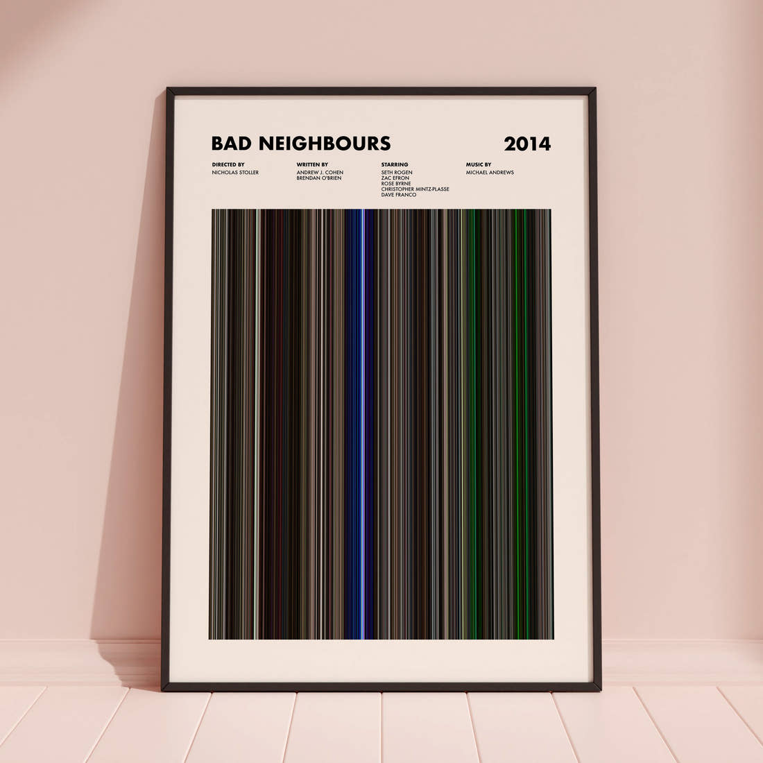 Bad Neighbours Movie Barcode Poster
